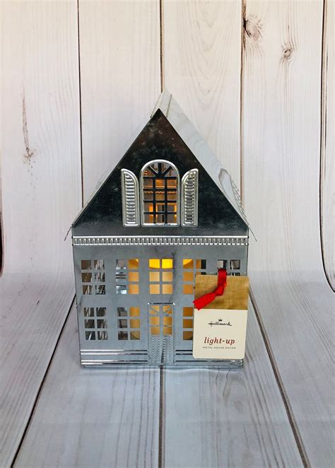 hallmark light up metal house|HALLMARK LIGHT UP METAL HOUSE WITH FLAME LESS .